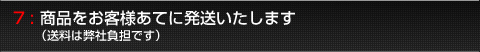 7:商品をお客様あてに発送いたします